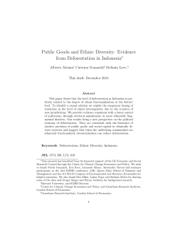 Public Goods and Ethnic Diversity: Evidence from Deforestation in