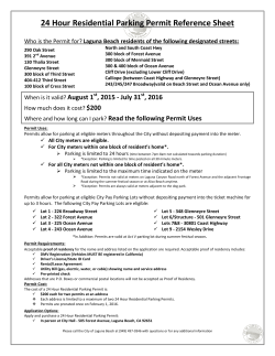 24 Hour Residential Parking Permit Reference Sheet