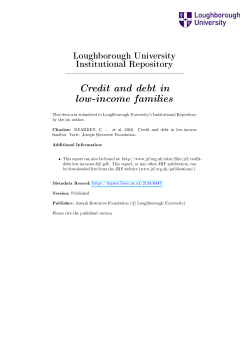 Credit and debt in low-income families
