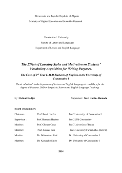 The Effect of Learning Styles and Motivation on Students