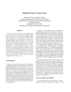 High-Speed Inverse Square Roots - ACSEL