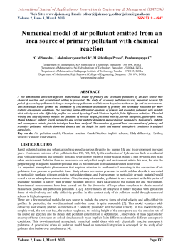 Numerical model of air pollutant emitted from an area source of