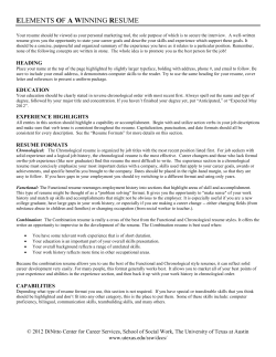 the elements of a winning resume - University of Texas &ndash; School of