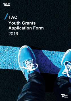 TAC Youth Grants Application Form 2016