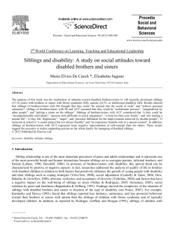 Siblings and disability: A study on social attitudes toward