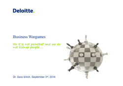 Deloitte Business Wargames - presentation for wargaming