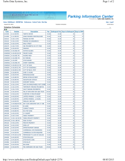 Parking Violation Schedule