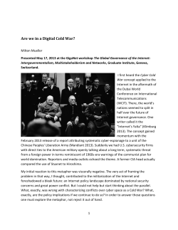 Are we in a Digital Cold War?
