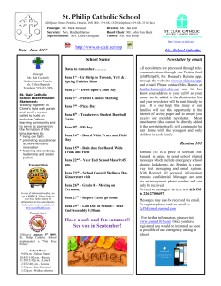 Newsletter - St. Clair Catholic District School Board