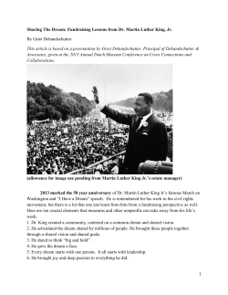 Sharing The Dream: Fundraising Lessons from Dr. Martin Luther