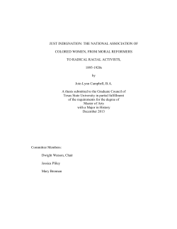 JUST INDIGNATION: THE NATIONAL ASSOCIATION OF COLORED