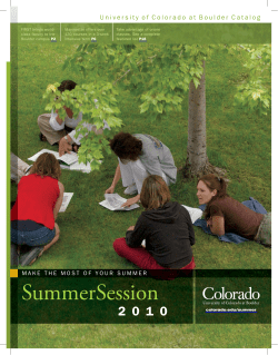 CU Boulder Catalog - University of Colorado Boulder