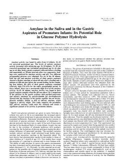 Amylase in the Saliva and in the Gastric Aspirates of