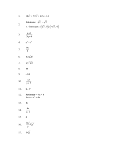 1. 18x3 + 77x2 + 67x + 14 2. 3. 4. a3 + t3 5. 9x 5 6. 5a