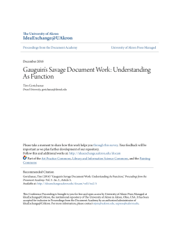 Gauguin`s Savage Document Work: Understanding As Function