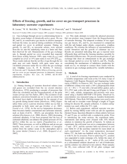 Effects of freezing, growth, and ice cover on gas transport processes