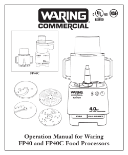 FP40C 4-Quart Batch Bowl Food Processor Instruction Manual