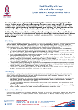 Heathfield High School Cyber Safety and Acceptable Use Policy