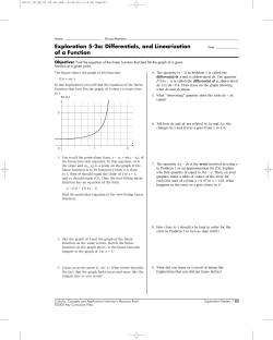 Exploration 5-2a: Differentials, and Linearization of a Function