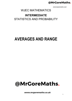 Averages - MrGoreMaths