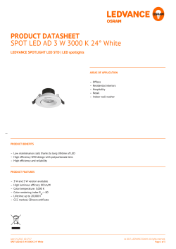 PRODUCT DATASHEET SPOT LED AD 3 W 3000 K
