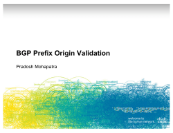 BGP Prefix Origin Validation