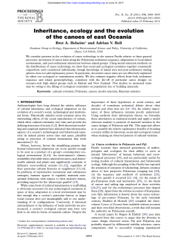Inheritance, ecology and the evolution of the canoes of east Oceania