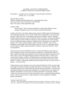 Alcohol and Inuit Communities - National Aboriginal Health
