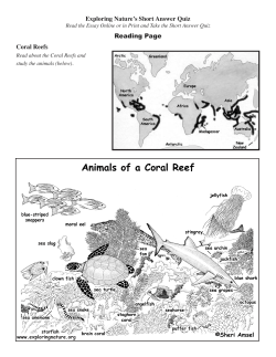 Exploring Nature`s Short Answer Quiz Reading Page Coral Reefs