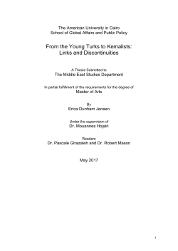 From the Young Turks to Kemalists: Links and Discontinuities