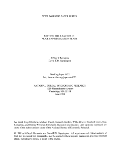 NBER WORKING PAPER SERIES SETTING THE X FACTOR IN