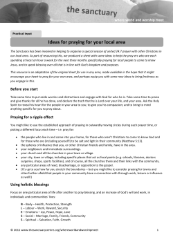 Ideas for praying for your local area