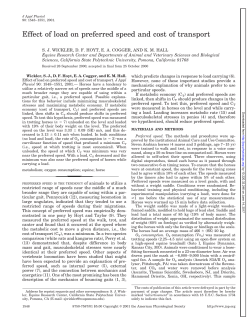 Effect of load on preferred speed and cost of transport