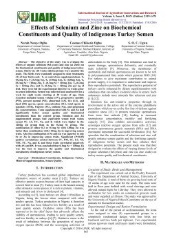 Effects of Selenium and Zinc on Biochemical Constituents and