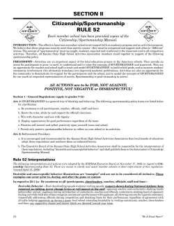 KSHSAA Sportsmanship Guidelines