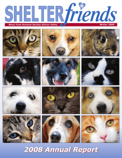 News From Humane Society Silicon Valley Winter 2009