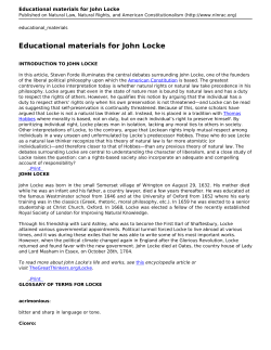 Educational materials for John Locke
