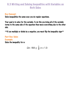 6.3 Writing and Solving Inequalities with Variables on Both Sides
