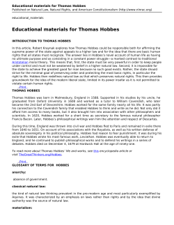 Educational materials for Thomas Hobbes