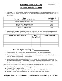 Be prepared to complete a project about the book you chose!