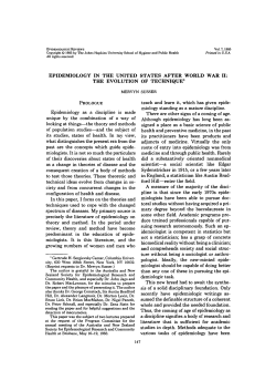 EPIDEMIOLOGY IN THE UNITED STATES AFTER WORLD WAR II