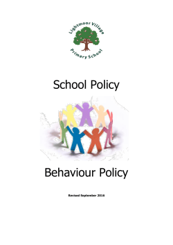 Behaviour Policy - Lightmoor Village Primary School
