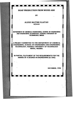 SOAP PRODUCTION FROM WOOD ASH