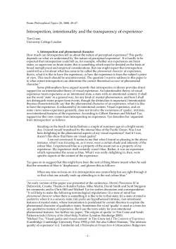 Introspection, Intentionality and the Transparency of