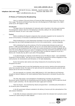A History of Community Broadcasting