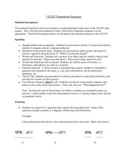 CELDT Preparation Sequence