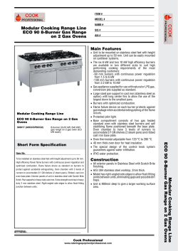 Modular Cooking Range Line ECO 90 8-Burner Gas