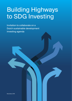 Sustainable Development Goals Investment Agenda - SDGI-NL