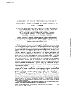 expression of human adenosine deaminase in nonhuman