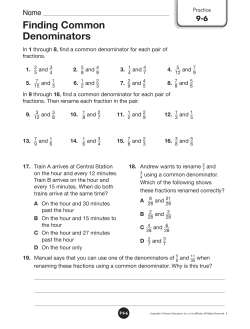 Finding Common Denominators